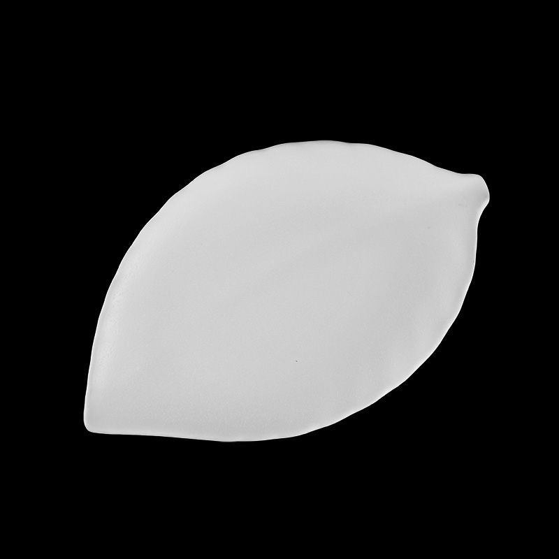陶面葉形盤 白 23.5*14.3*3cm
