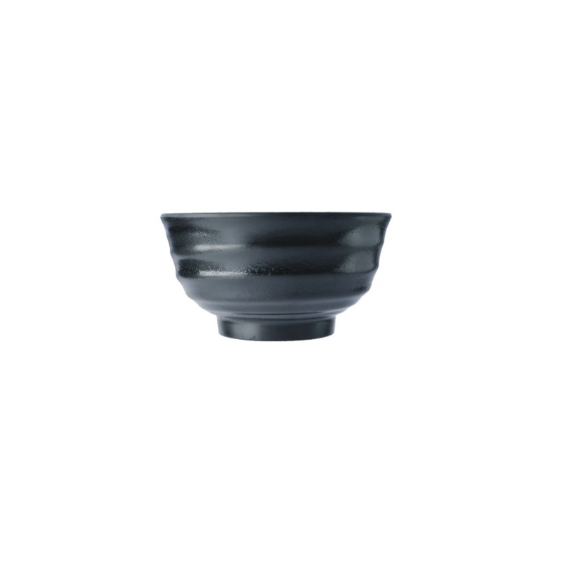 陶面螺旋深井碗 黑 12.3*7.6cm