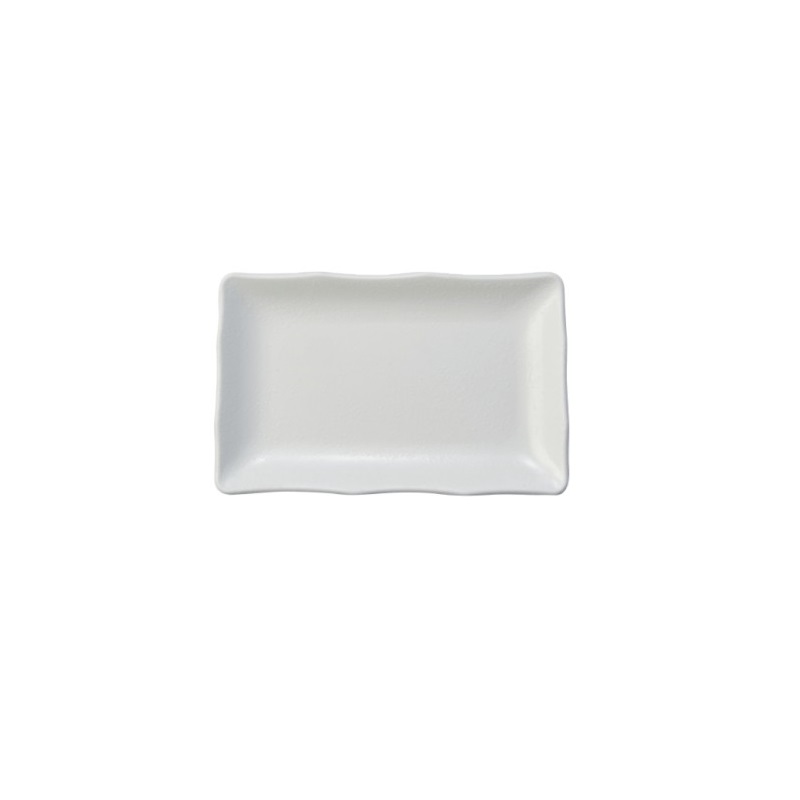 陶面長方燒物盤 白 20.7*13*2.8cm
