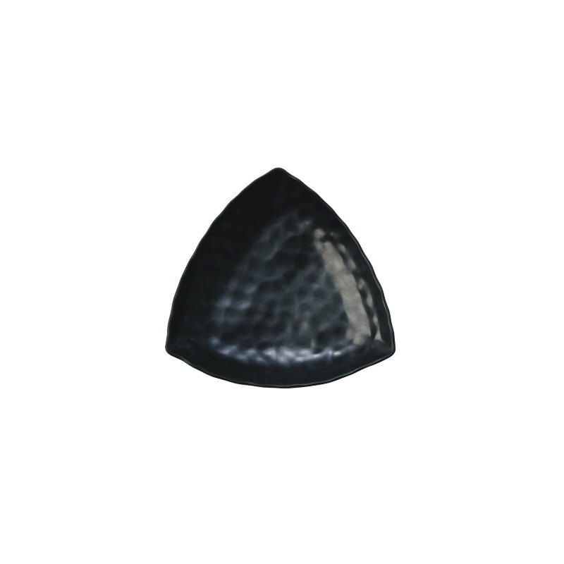 陶面波紋三角盤 黑 30.4*6.8cm