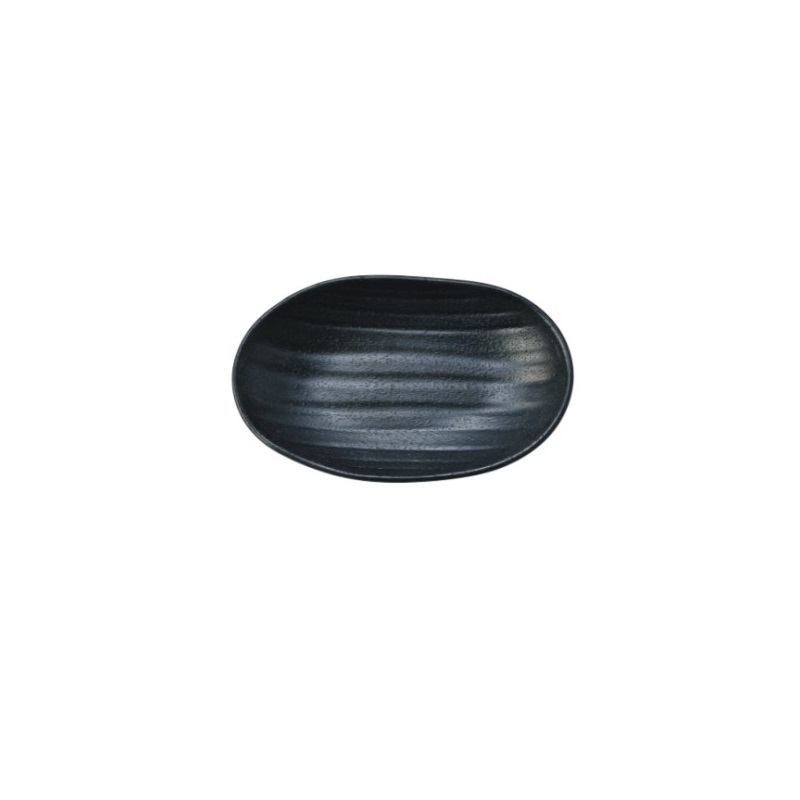 陶面橢圓線形盤 黑 18.4*11.4*2.8cm