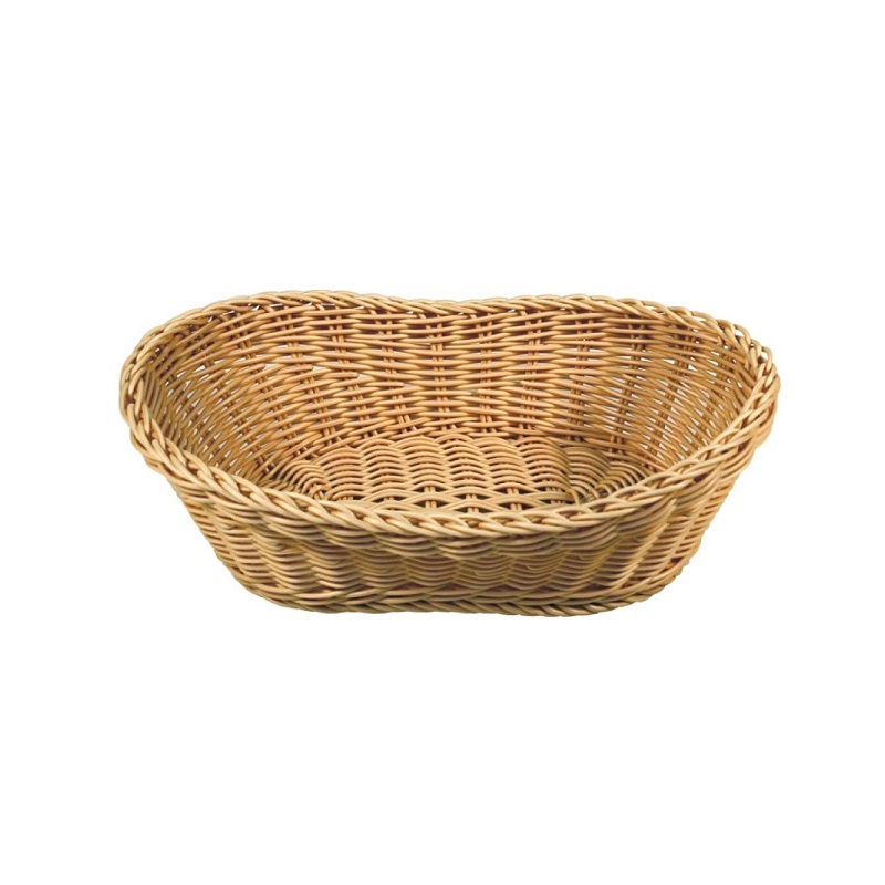 仿藤麵包籃(粉咖啡) 28*18*10.5cm