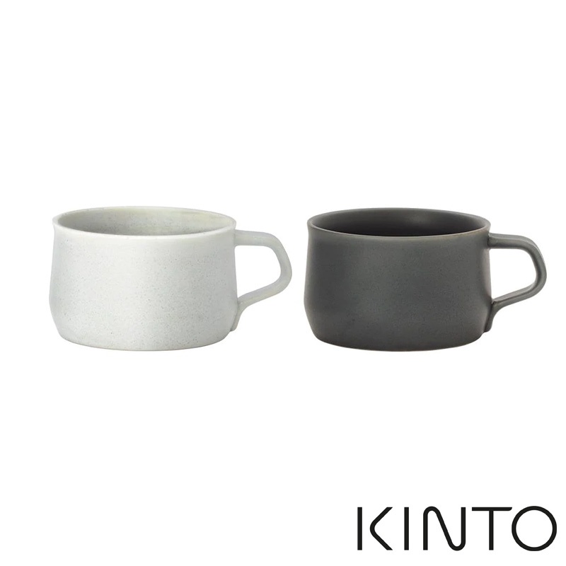 KINTO FOG系列寬口馬克杯( 320ml 灰白 深灰 日本製 湯杯 )