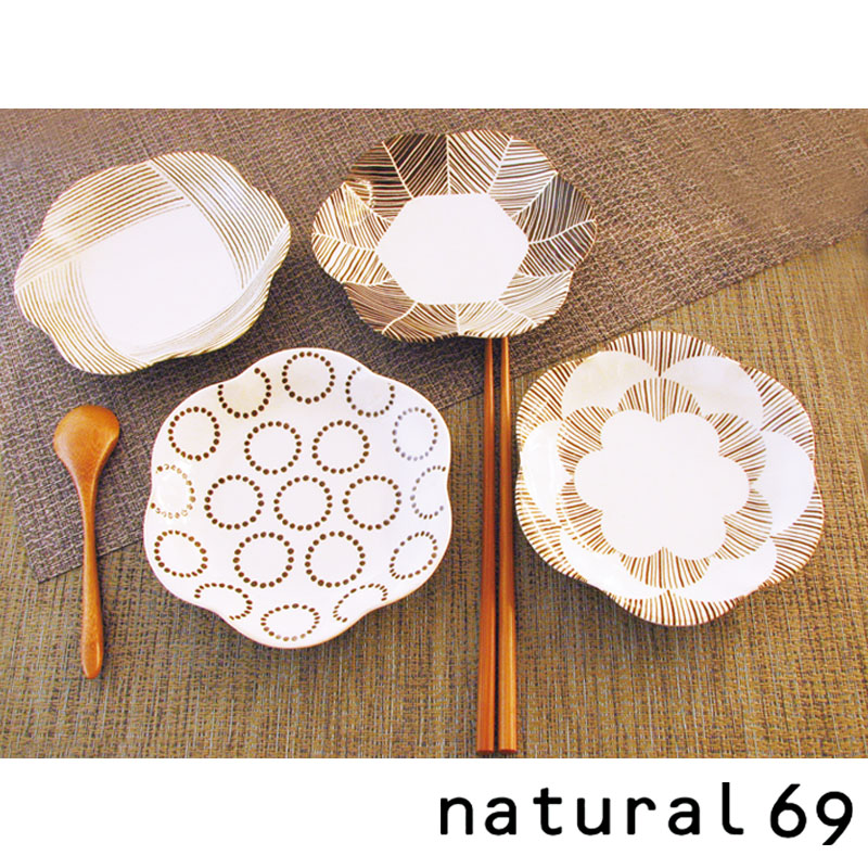natural69-粉引釉 六角壓花小碟-155*H25mm